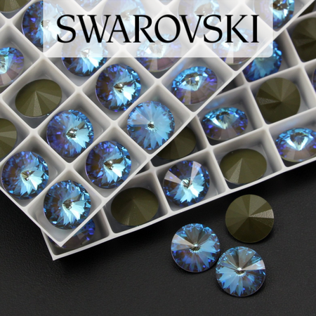 1122 Swarovski Rivoli 12mm Army Green DeLite [2szt]