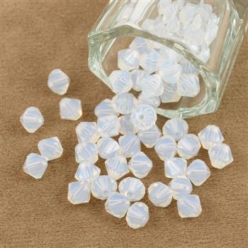 Preciosa Bicone Bead Rondelle White Opal 6mm [12szt]