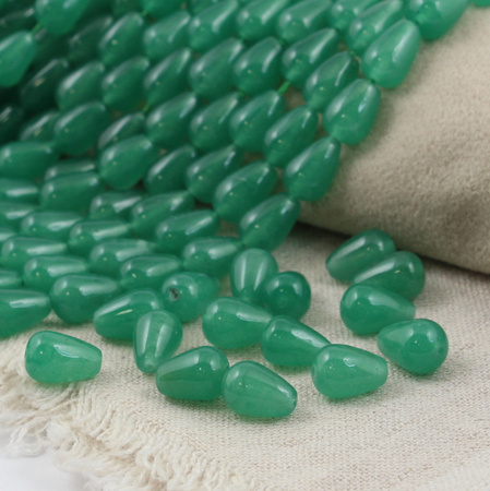 Jadeit zielony kropla gładka 12x8mm