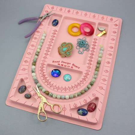 Taca / tablica do projektowania biżuterii różowa 33x24cm