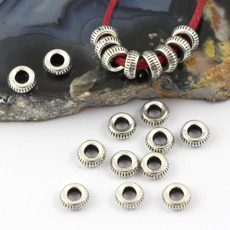 Przekładka metalowa srebrna oponka 5x2mm [10szt]