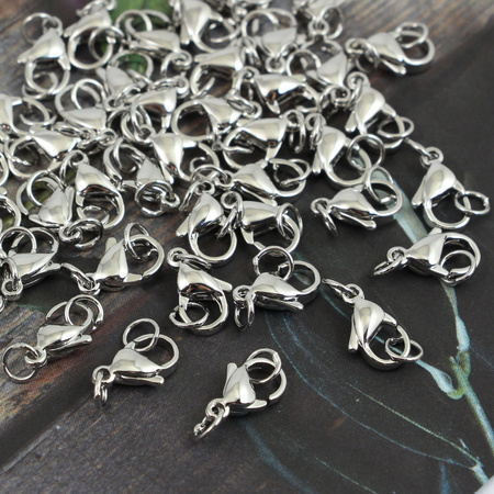 Zapięcie karabińczyk srebrny 12x7mm +OG