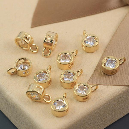 Zawieszka w złotej oprawie crystal HQ 7mm