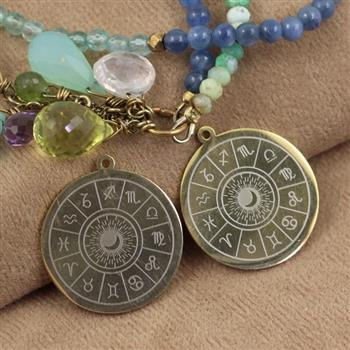 Zawieszka zodiak stal szlachetna pozłacana 28mm