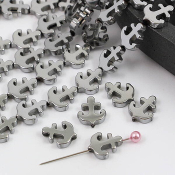 Hematyt srebrny kotwica 13x10mm