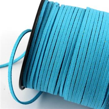 Rzemień zamszowy płaski turkusowy 3x1mm [1metr]