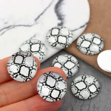 Kaboszon szklany z grafiką zwierzęcy print 20mm