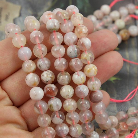 Agat sakura kula gładka 10mm