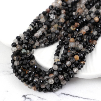 Kwarc rutylowy kula fasetowana 4mm [sznur 38cm]