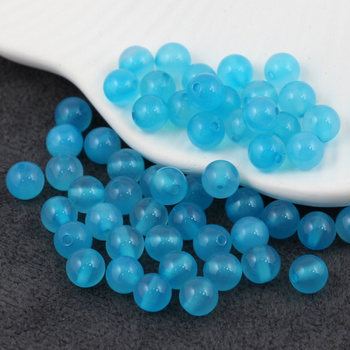 Agat brazylijski kula gładka błękitna 6mm