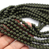 Round Beads Velvet Dark Olive 6mm [sznur/80szt]