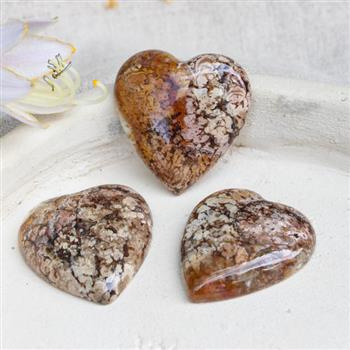 Kaboszon jaspis serce 32x30x8mm losowy wybór