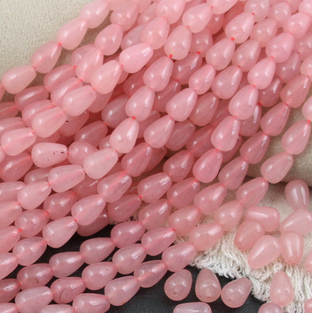 Jadeit różowy kropla gładka 12x8mm