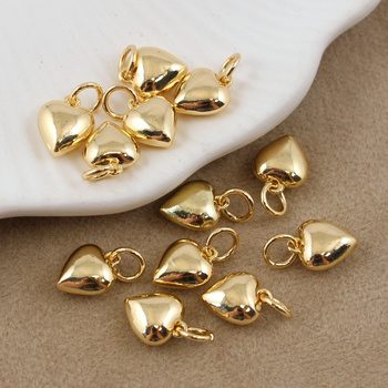 Zawieszka serce mosiądz złocony 10mm