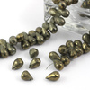 Piryt złoty kropla fasetowana 9-11x7mm [para]