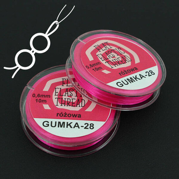 Gumka płaska nitkowa różowa 0,6mm [10m]