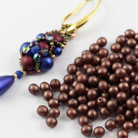 Round Beads Velvet Dark Bronze 3mm [50szt]
