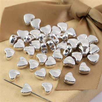 Przekładka metalowa serce srebrne 5x6mm [10szt]