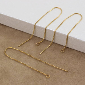 Sztyfty z łańcuszkiem stal szlachetna pozłacana [1para]