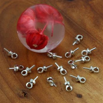 Metalowa krawatka haczyk z oczkiem srebrny 7mm [50szt]