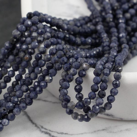 Szafir kula fasetowana 3mm [20szt]