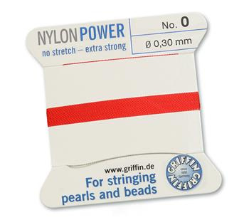 Griffin Nici nylonowe z igłą red 0,30mm [2m]