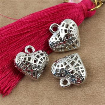 Zawieszka metalowa ażurowe serce 20mm