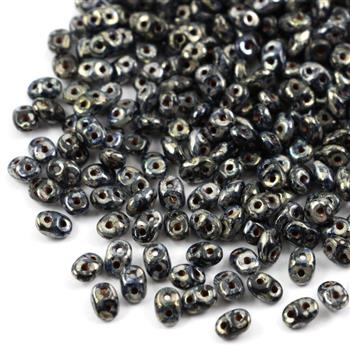 SuperDuo 2.5x5mm Jet Silver Picasso [5g]