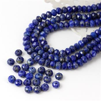 Lapis Lazuli z pirytem oponka fasetowana 7x5mm