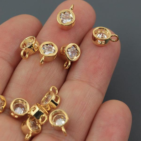 Zawieszka w złotej oprawie crystal HQ 7mm