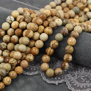 Jaspis krajobrazowy kula fasetowana 8mm