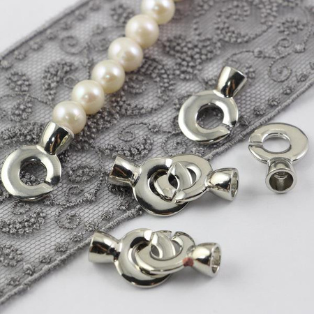 Zapięcie do naszyjników 2 obrączki srebrne