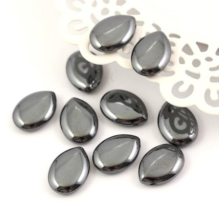 Hematyt łezka grafitowa 18x13mm