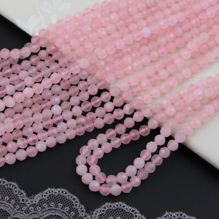Kwarc różowy kula fasetowana 5mm [sznur 38cm]