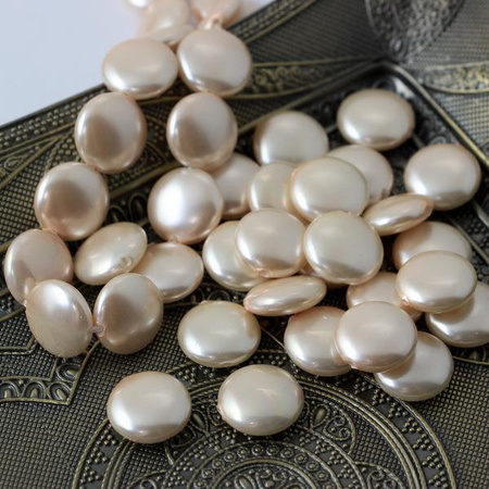 Perła seashell moneta ecru 12mm