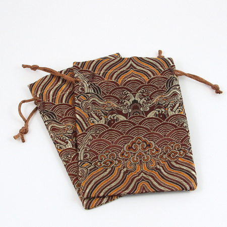 Woreczek żakardowy brązowy 14x10cm