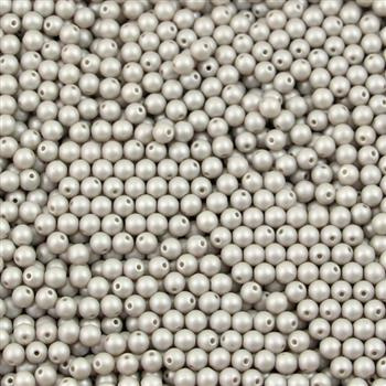 Round Beads Powdery - Pastel Gray 4mm [50szt]