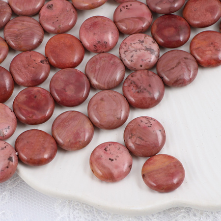 Rodonit moneta gładka 14mm