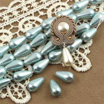 Preciosa Nacre Pear Light Blue 15x8mm [2szt]