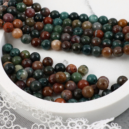 Agat indyjski kula fasetowana 8mm