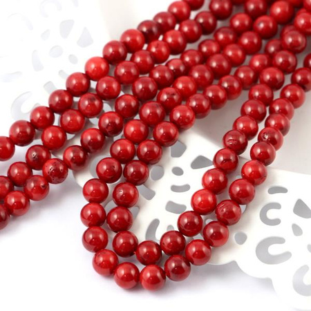 Koral czerwony kula 5,5mm [sznur 40cm]