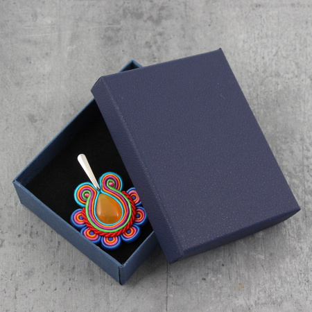 Pudełko ozdobne "DOTS" granatowe  9x7x3cm