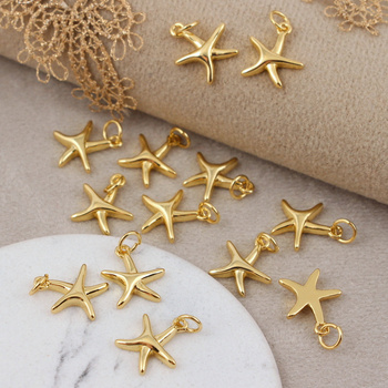 Zawieszka rozgwiazda mosiądz złocony 12mm