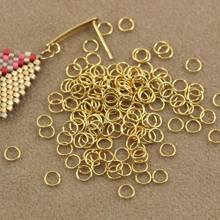 Ogniwo otwarte 4x0,5mm stal szlachetna pozłacana [100szt]