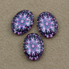 Kaboszon szklany z grafiką owal 18x13mm