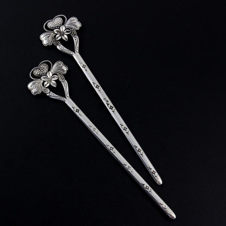 Baza szpilki do koka srebrna kwiat 16cm