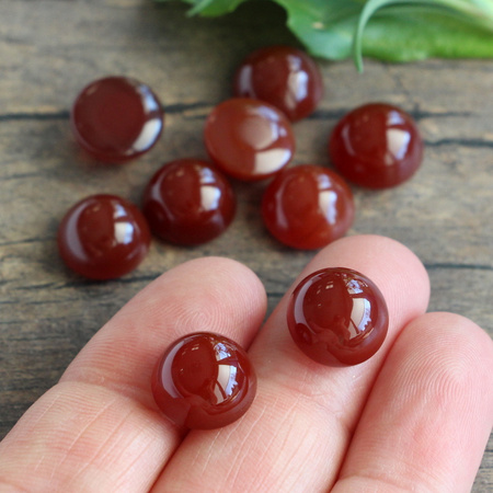 Kaboszon agat brazylijski moneta brązowa 12mm