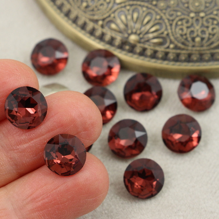 Kaboszon szklany moneta stożkowa fasetowana chaton Mauve 10mm