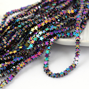 Hematyt antyczny wielokolorwy gwiazdka 4mm [sznur 38cm]