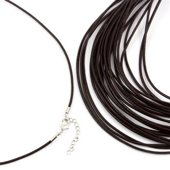 Baza naszyjnika z zapięciem brązowy rzemień 2mm - 50+5cm